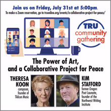 TRU Community Gathering to Explore Art, Peace, and Collaboration via Zoom