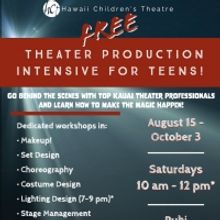Hawaii Children's Theatre Presents a Free Theater Production Intensive for Teens