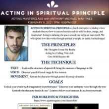 Anthony Michael Martinez to Host Acting In Spiritual Principle Masterclass