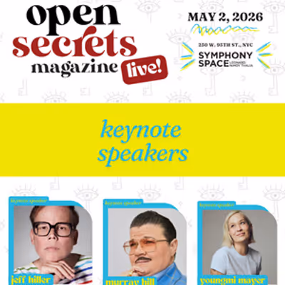 Jeff Hiller, Murray Hill, Youngmi Mayer to Keynote OPEN SECRETS LIVE in NYC