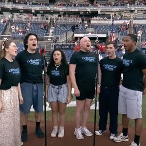 Video: A WRINKLE IN TIME Cast Sing National Anthem at Nationals Park
