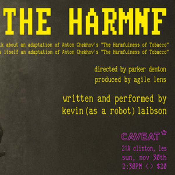 Agile Lens to Premiere THE HARMNF at Caveat NYC in November Photo