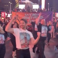 VIDEO: Original SATURDAY NIGHT FEVER Cast Discos Into Times Square to Celebrate 20th 