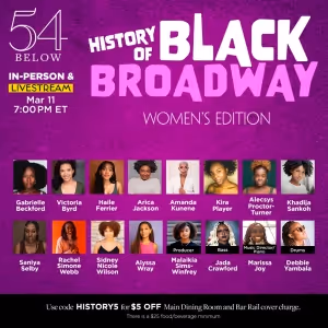 Stars to Celebrate HISTORY OF BLACK BROADWAY: WOMEN'S EDITION at 54 Below