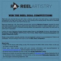 Reel Artistry Announces The REEL DEAL Competition