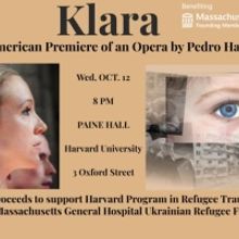 American Premiere of Pedro Halffter's Opera KLARA Comes to Harvard University in Octo