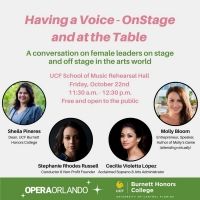 Opera Orlando Presents HAVING A VOICE- ONSTAGE AND AT THE TABLE