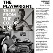The Actors Studio to Present THE PLAYWRIGHT: TALES FROM THE COLOR LINE This Spring