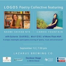 LOGOS Poetry Collective Announces Event with Naomi Shihab Nye and Carrie Fountain