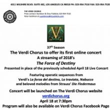The Verdi Chorus Offers Its First Online Concert Tomorrow Night April 18