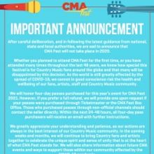 CMA FEST 2020 Has Been Cancelled
