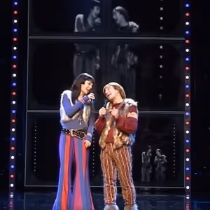 Video: Get a First Look at Ella Perez and Lorenzo Pugliese as Babe and Sonny Bono in…