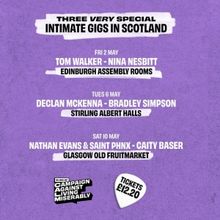 Phone-free gigs in May to raise money for CALM