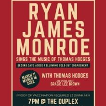 Ryan James Monroe adds Second Performance Date After Debut Solo Show Sold Out At THE 