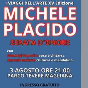 Previews: MICHELE PLACIDO IN SERATA D'ONORE al PARCO TEVERE MAGLIANA