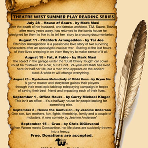 Theatre West Summer Reading Series to Launch With HOUSE OF SAURO Photo