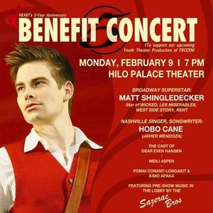 Matt Shingledecker to Star in HEART's 5th Anniversary Benefit Concert in Hilo