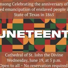 Juneteenth Evensong Service to Be Held at The Cathedral Of St. John The Divine