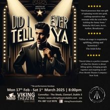 David Gilna to Present DID I EVER TELL YA World Premiere at The Viking Theatre