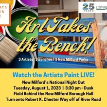 See Professional Artists Paint Live In ART TAKES THE BENCH! On National Night Out In 