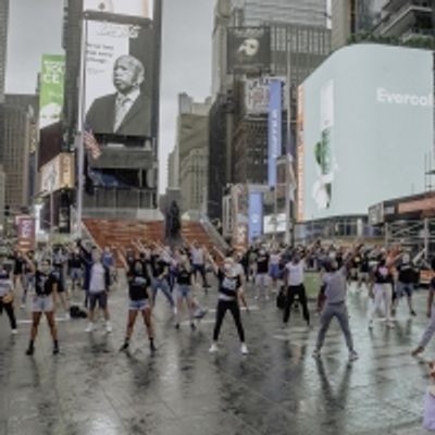 Photo Flash: Rob McClure, Dee Roscioli, Charl Brown and More Reunite in Times Square to Pay Tribute to Theatre