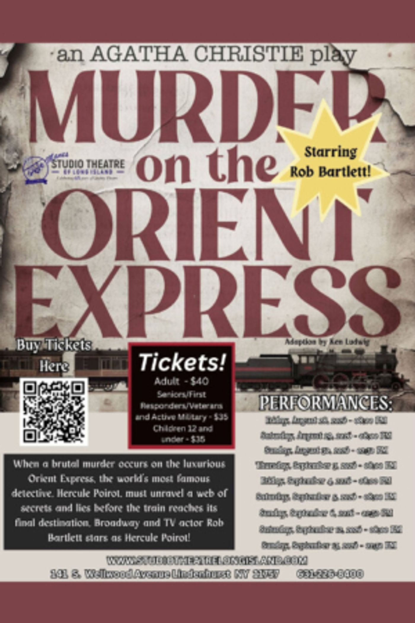 Murder on the Orient Express at Manes Studio Theatre of Long Island in Lindenhurst Image