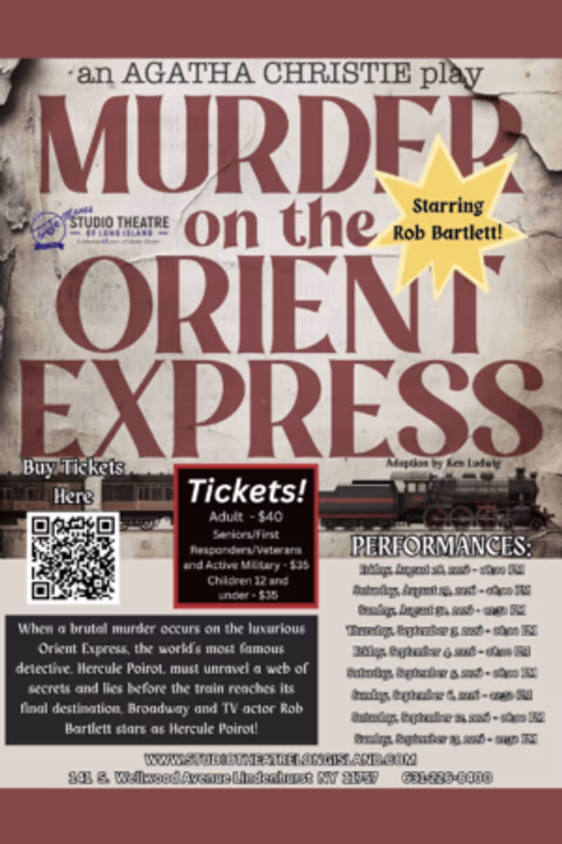 Murder on the Orient Express at Manes Studio Theatre of Long Island in Lindenhurst Image