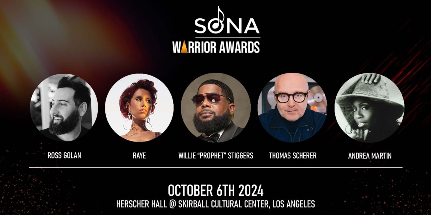 2024 Sona Warrior Awards To Honor Willie “Prophet” Stiggers, Andrea Martin, Thomas Scherer, Raye, And Ross Golan  Image