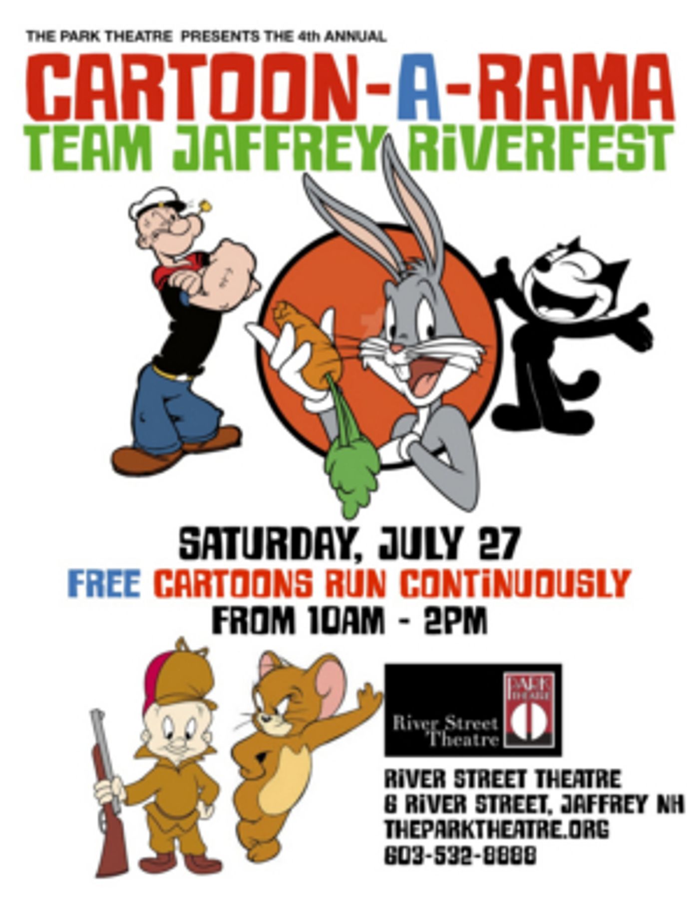 Park Theatre Presents Free Cartoons For 4th Year At Riverfest This Saturday  Image