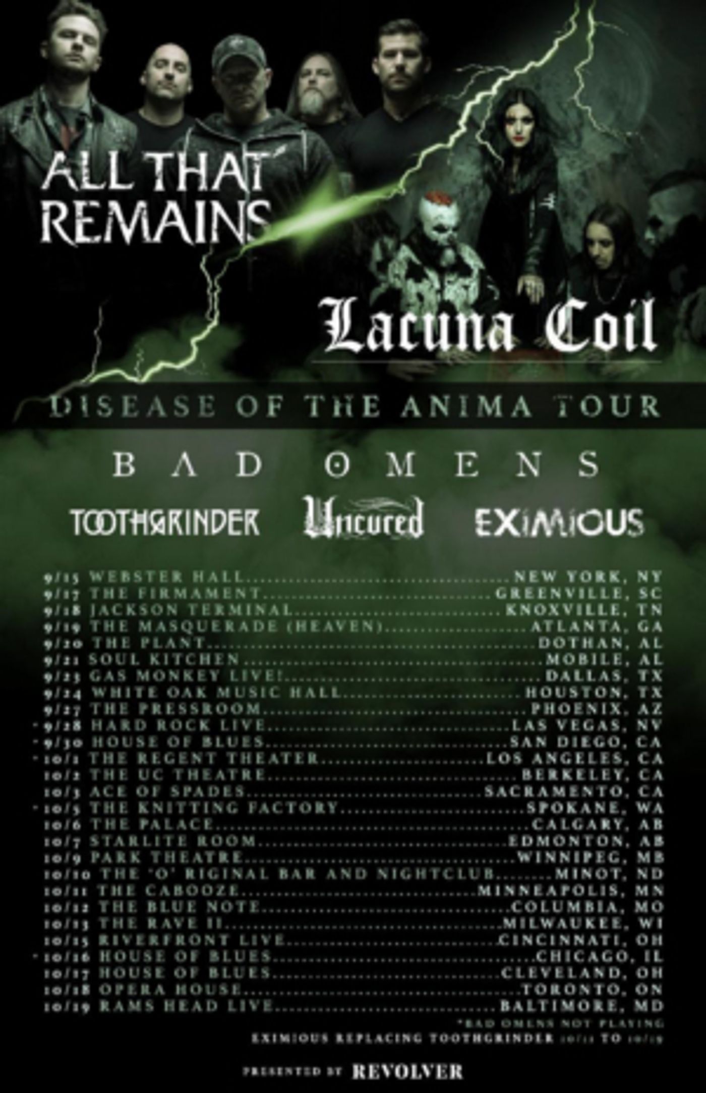 Lacuna Coil and All That Remains Announce Co-Headline Tour  Image
