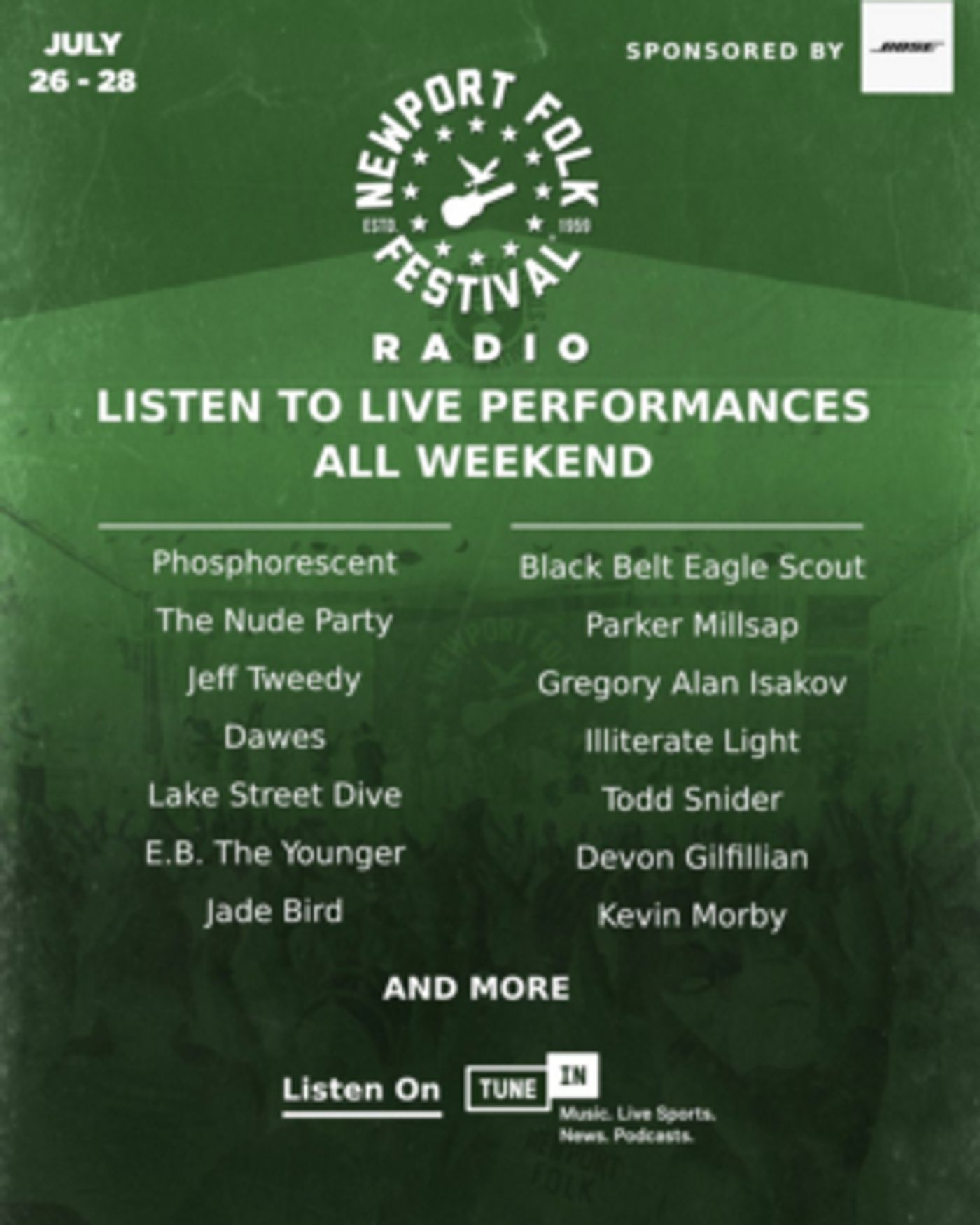 TuneIn Announces 2019 Festival Radio Partnerships with Newport Folk Festival, Life Is Beautiful, More  Image