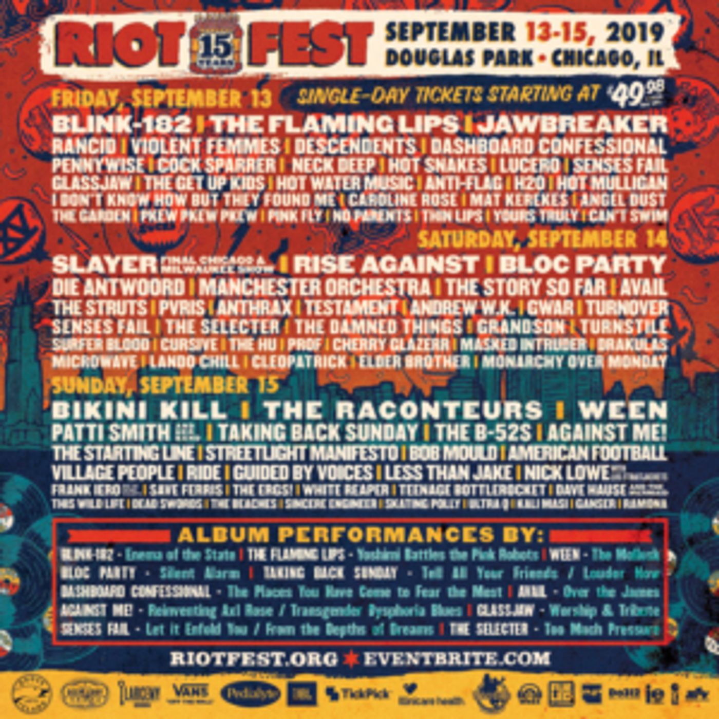Riot Fest Announces 2019 Daily Lineup  Image