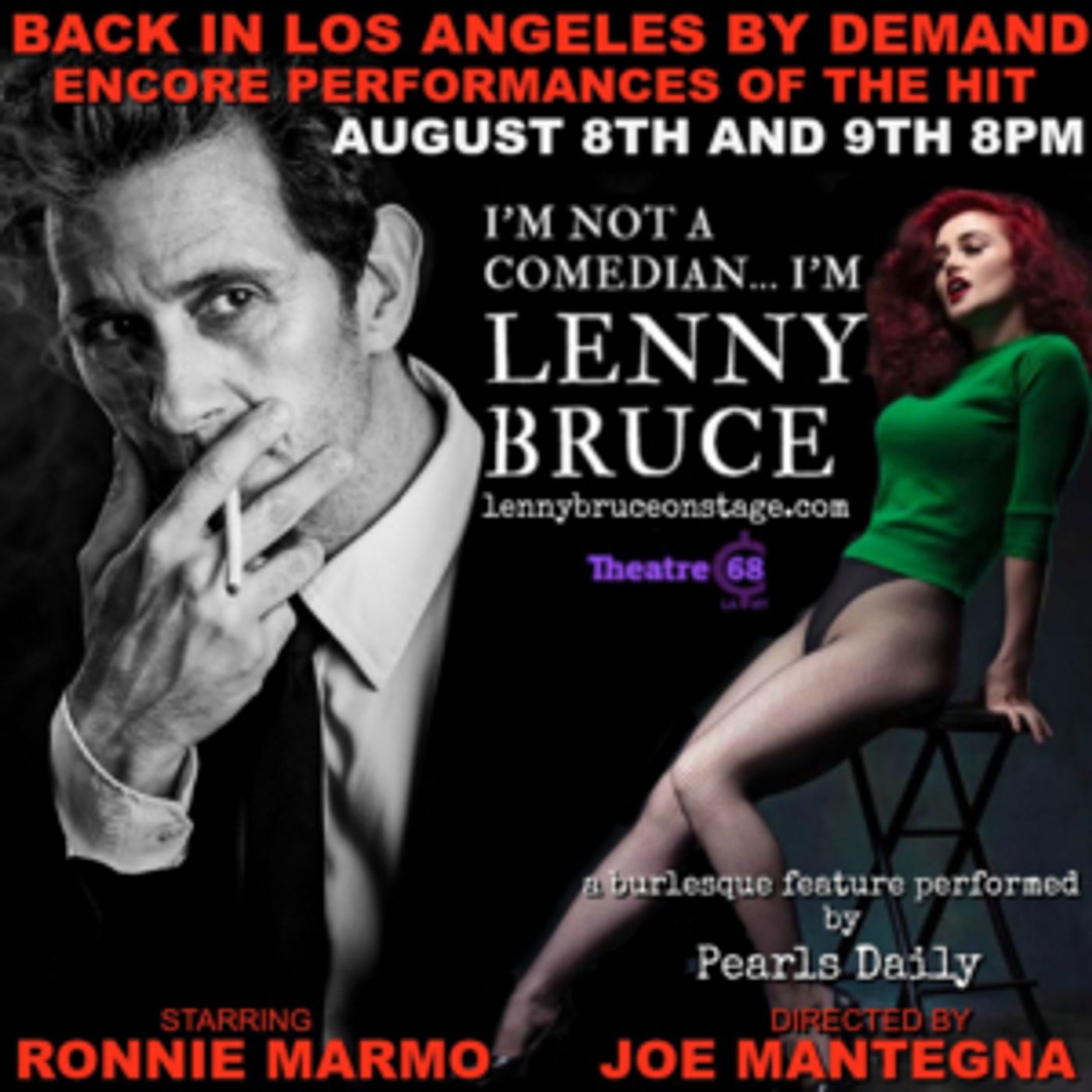 Additional Encore Dates Added to LA Return of I'M NOT A COMEDIAN…I'M LENNY BRUCE Additional Encore Dates Added to LA Return of I'M NOT A COMEDIAN…I'M LENNY BRUCE Image