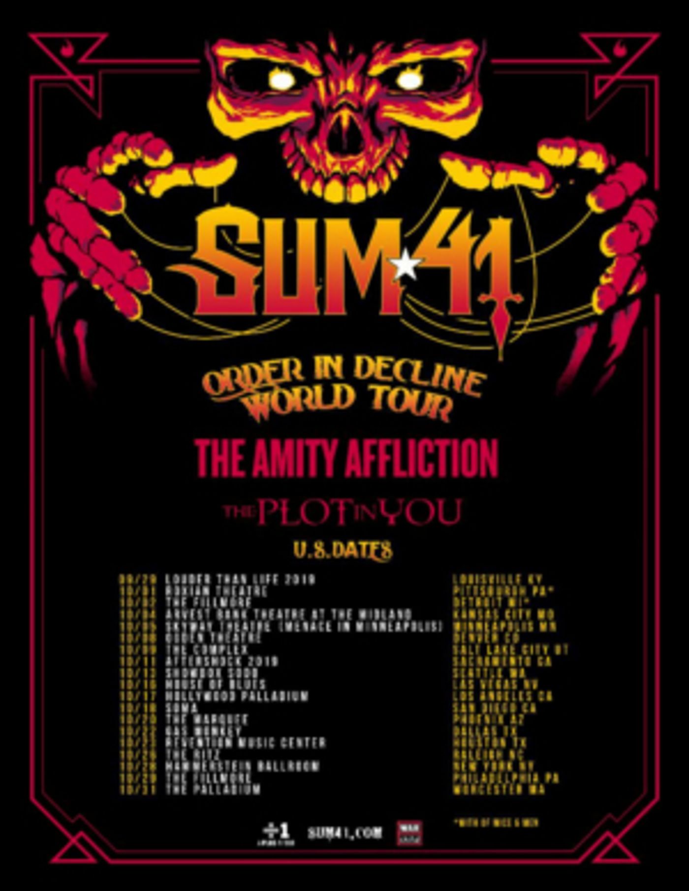 Sum 41 Announces Fall U.S. Headline Tour Sum 41 Announces Fall U.S. Headline Tour Image