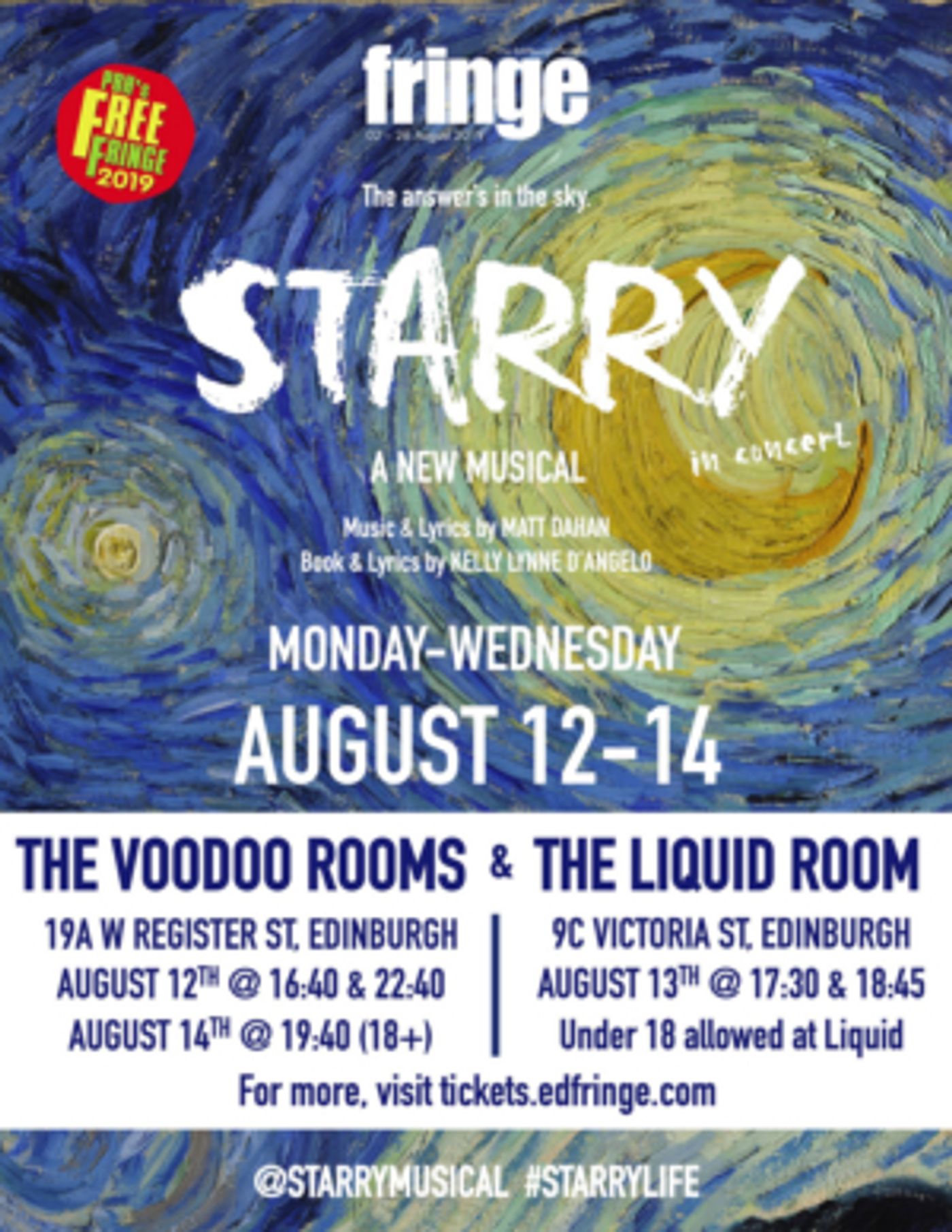 Pop-Rock Musical about Vincent van Gogh, STARRY, to Debut at Edinburgh Fringe  Image