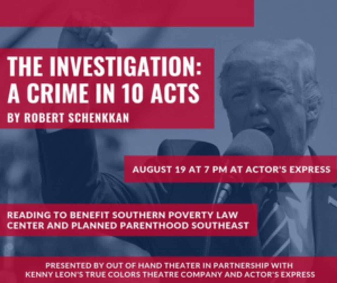 Out of Hand Theater, Actor's Express, and True Colors Theatre Company Present THE INVESTIGATION: A CRIME IN TEN ACTS  Image