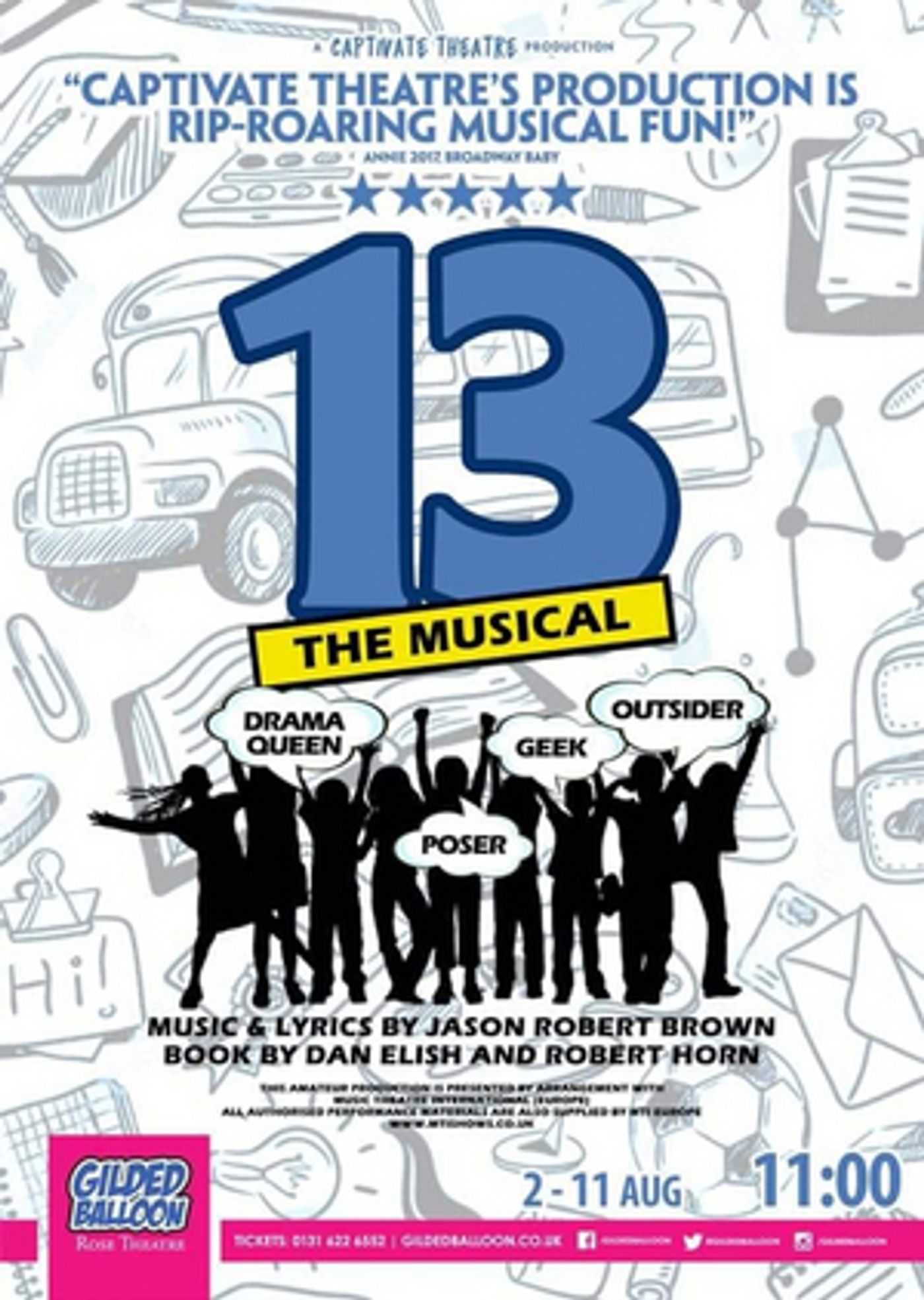 EDINBURGH 2019: Review: 13: THE MUSICAL!, Rose Theatre @ Gilded Balloon  Image