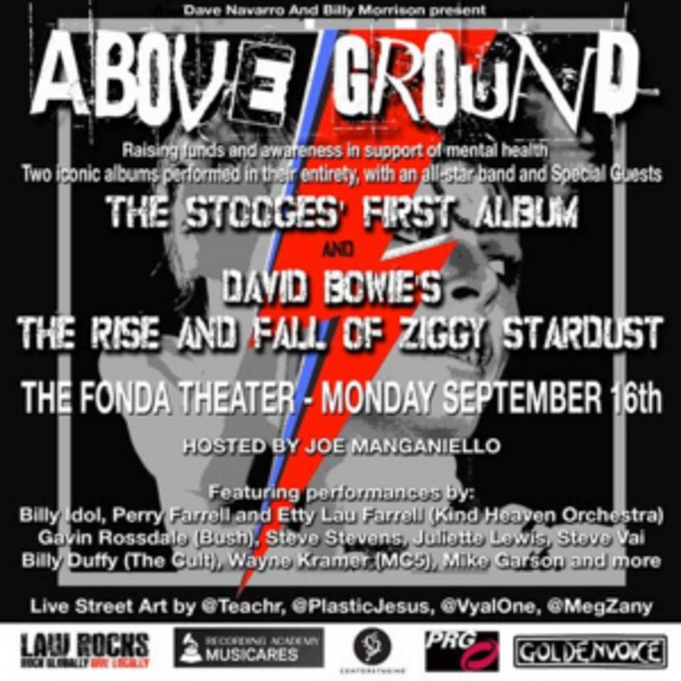 Dave Navarro and Billy Morrison Announce Lineup for ABOVE GROUND Dave Navarro and Billy Morrison Announce Lineup for ABOVE GROUND Image