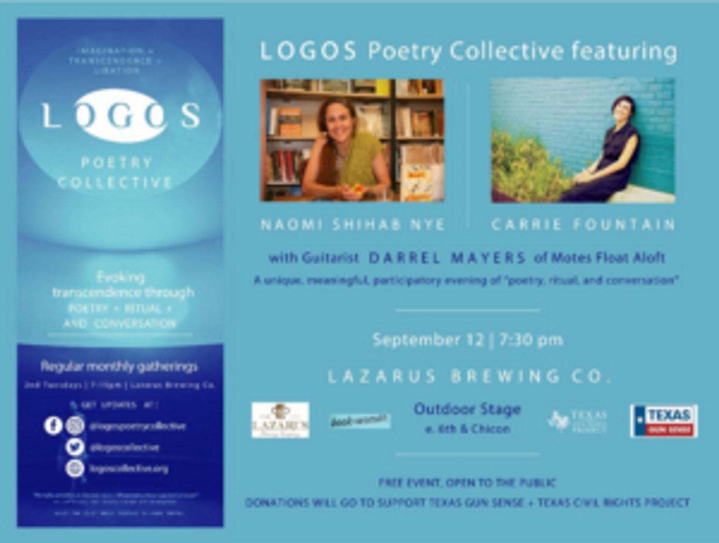 LOGOS Poetry Collective Announces Event with Naomi Shihab Nye and Carrie Fountain  Image