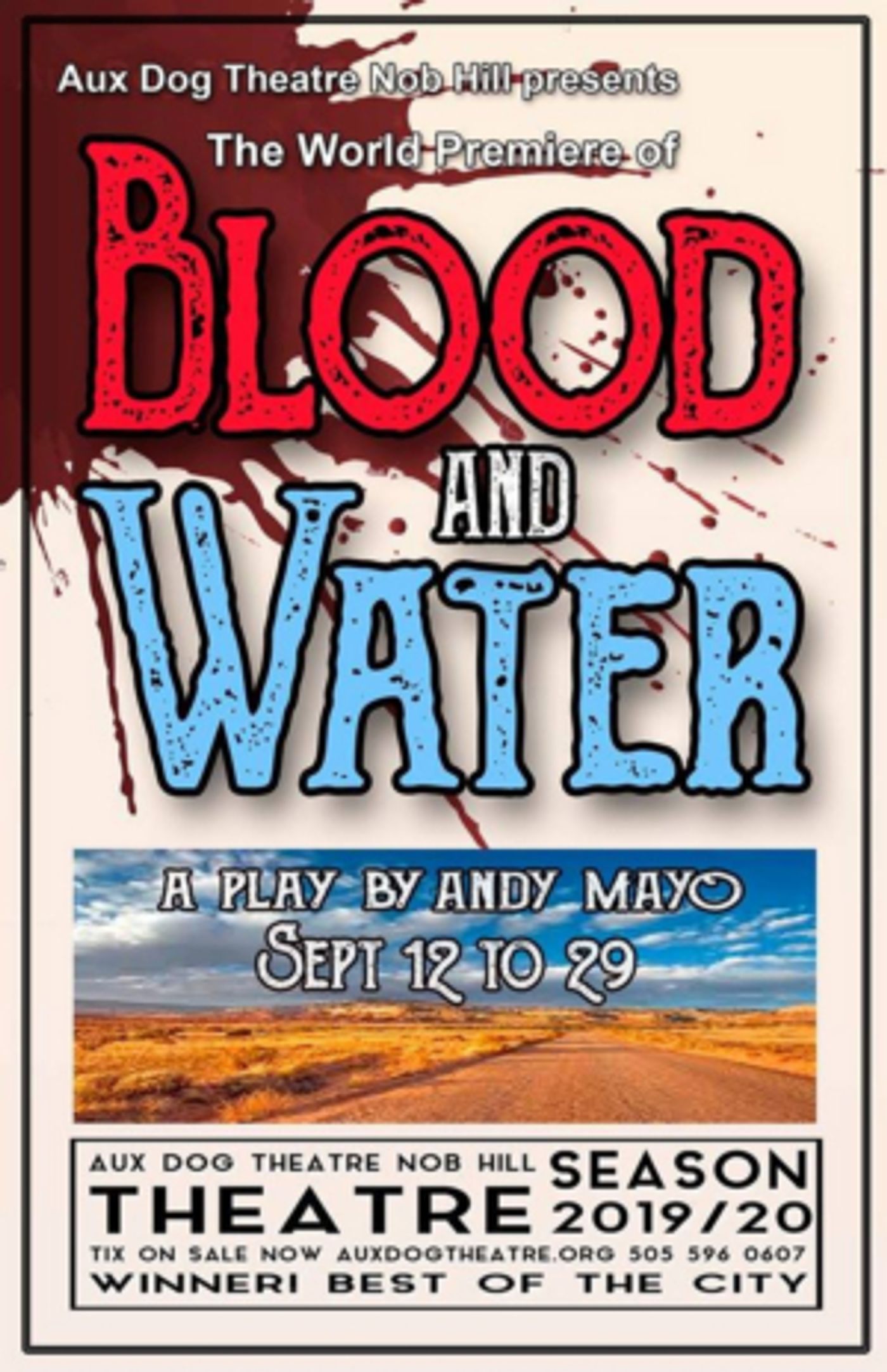 Aux Dog Theatre Nob Hill Presents BLOOD AND WATER  Image