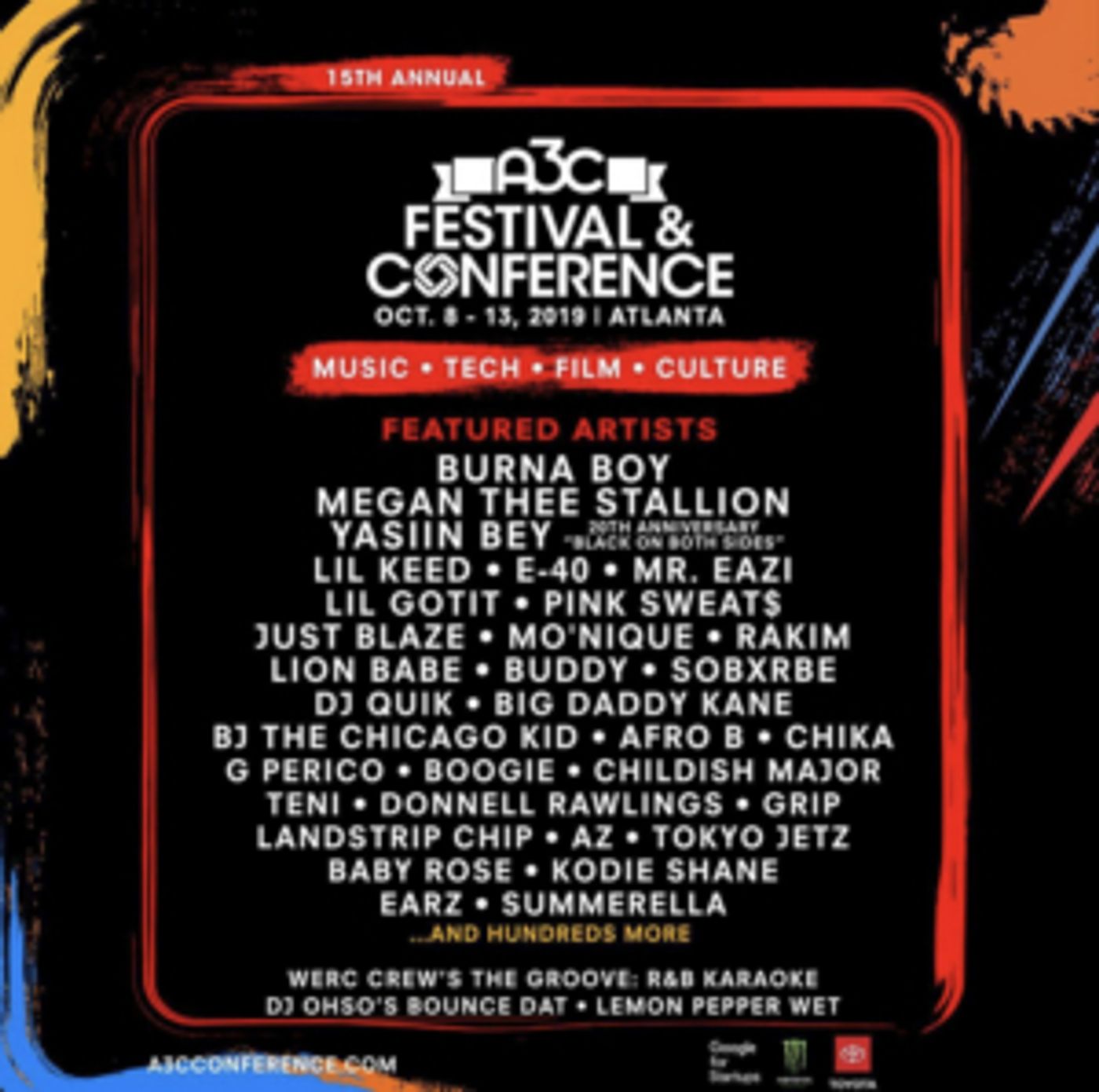 2019 A3C Music Festival Adds Burna Boy, Yasiin Bey, Mr. Eazi, Buddy, Tokyo Jetz and More 2019 A3C Music Festival Adds Burna Boy, Yasiin Bey, Mr. Eazi, Buddy, Tokyo Jetz and More Image