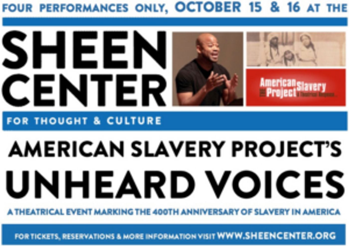 American Slavery Project's UNHEARD VOICES to Feature at The Sheen Center  Image