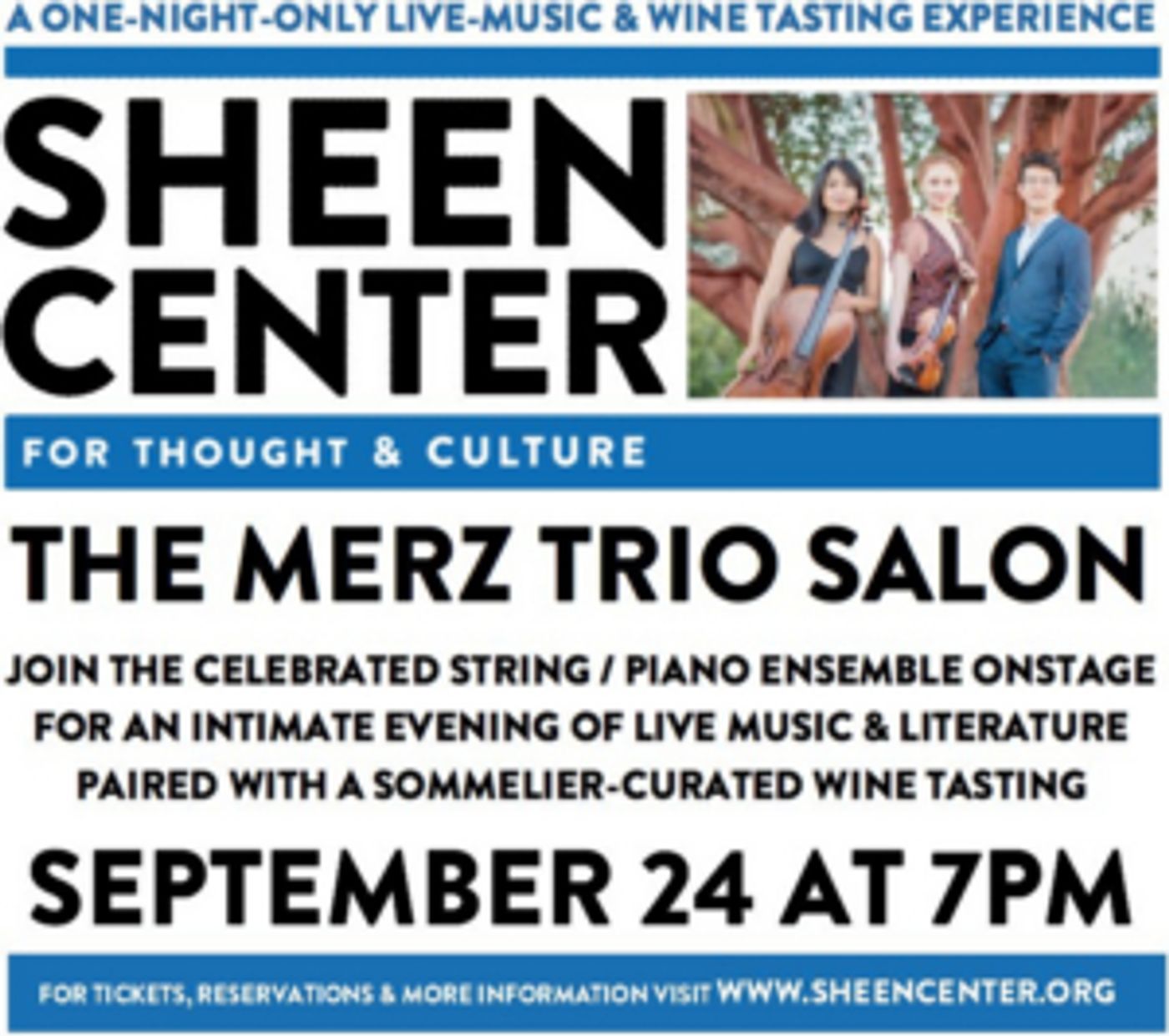 Merz Trio Leads a Classical Music Salon with Wine Pairing at The Sheen Center Merz Trio Leads a Classical Music Salon with Wine Pairing at The Sheen Center Image