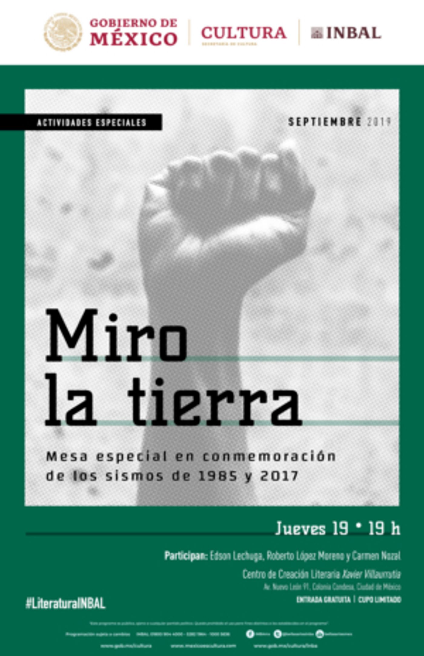 Conmemorarán sismos de 1985 y 2017 con la charla especial Miro la tierra Conmemorarán sismos de 1985 y 2017 con la charla especial Miro la tierra Image