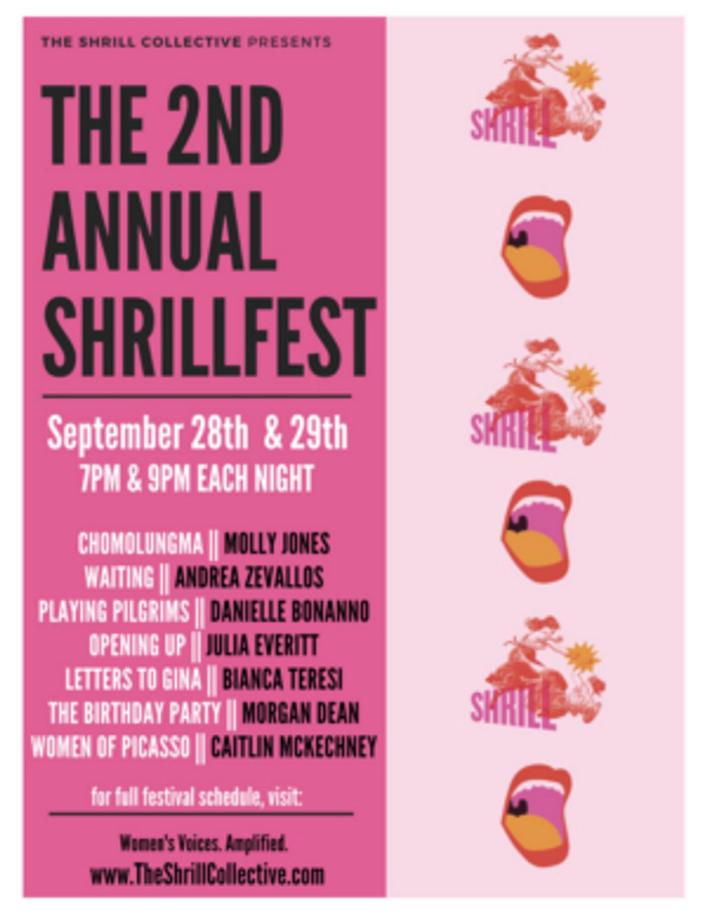 The 2nd Annual ShrillFest Features 7 New Works  Image