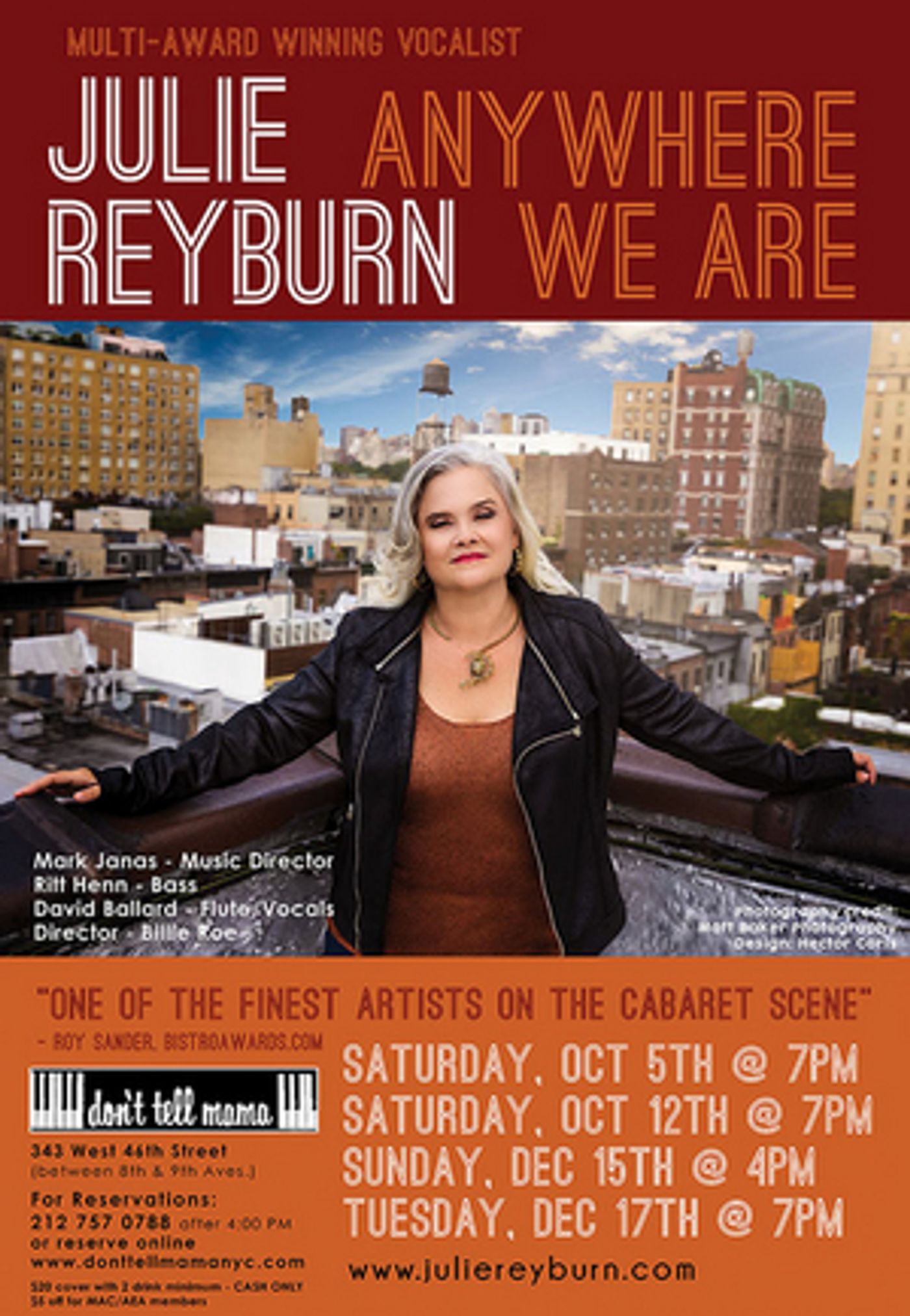 Review: Julie Reyburn Is Magic in ANYWHERE WE ARE at Don't Tell Mama  Image