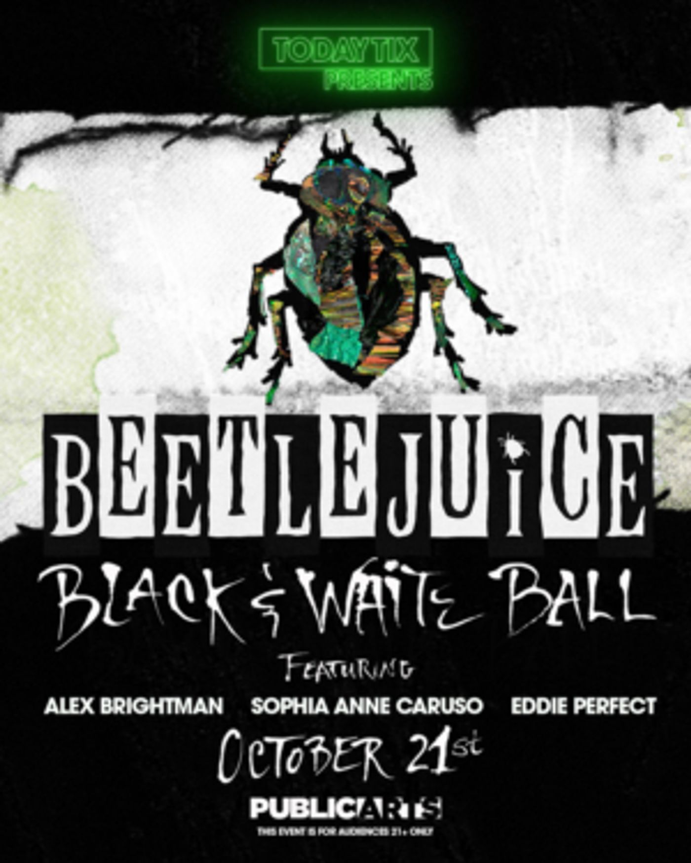 TodayTix Launches Lottery for BEETLEJUICE Black & White Ball   Image