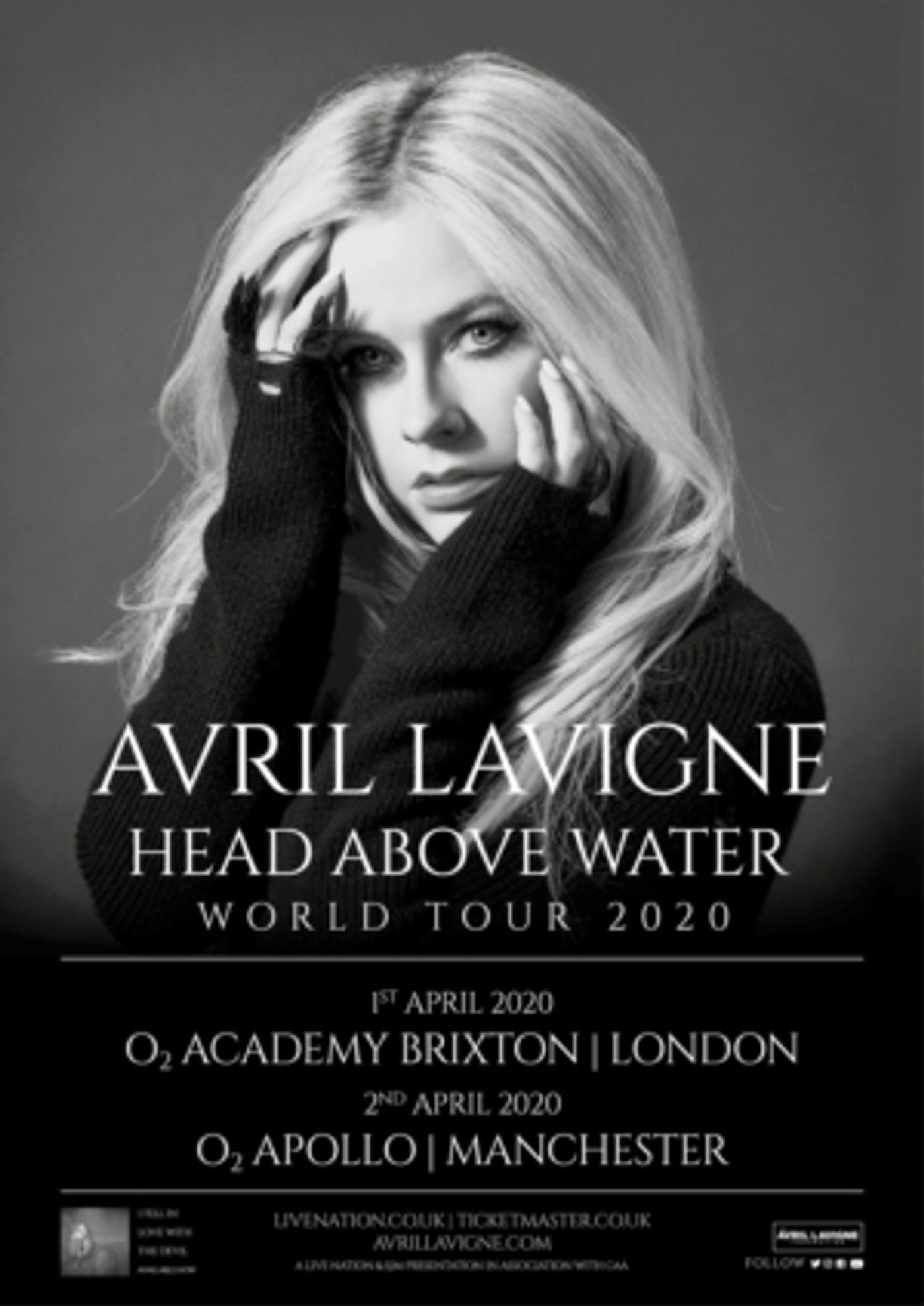 Avril Lavigne Announces 'Head Above Water' 2020 World Tour Avril Lavigne Announces 'Head Above Water' 2020 World Tour Image