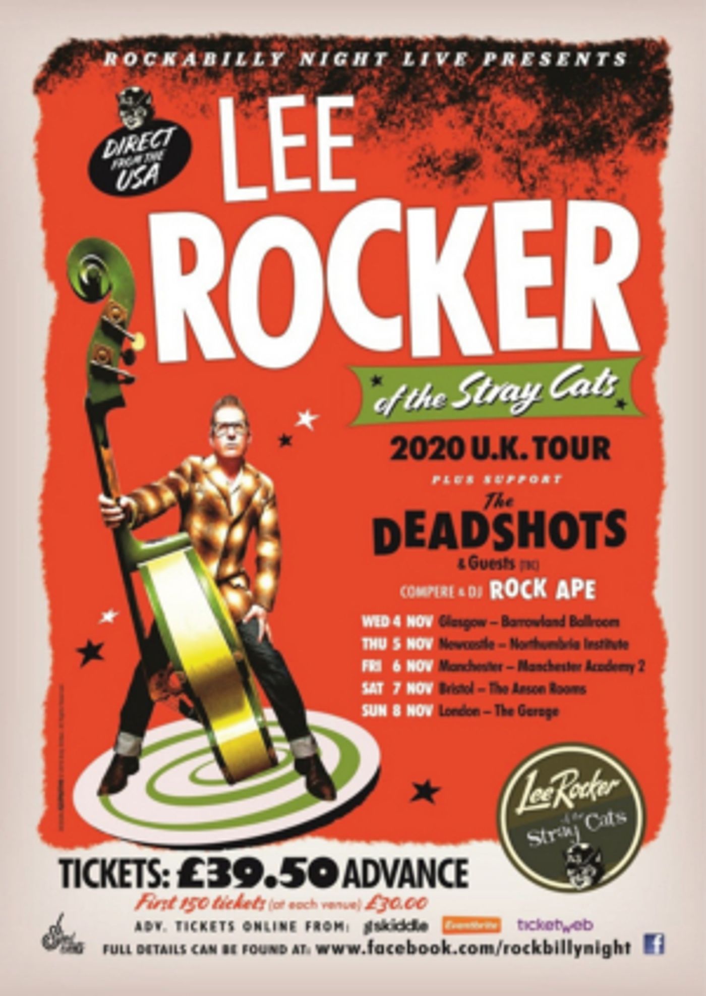Lee Rocker Announces 2020 U.K. Tour Dates Lee Rocker Announces 2020 U.K. Tour Dates Image