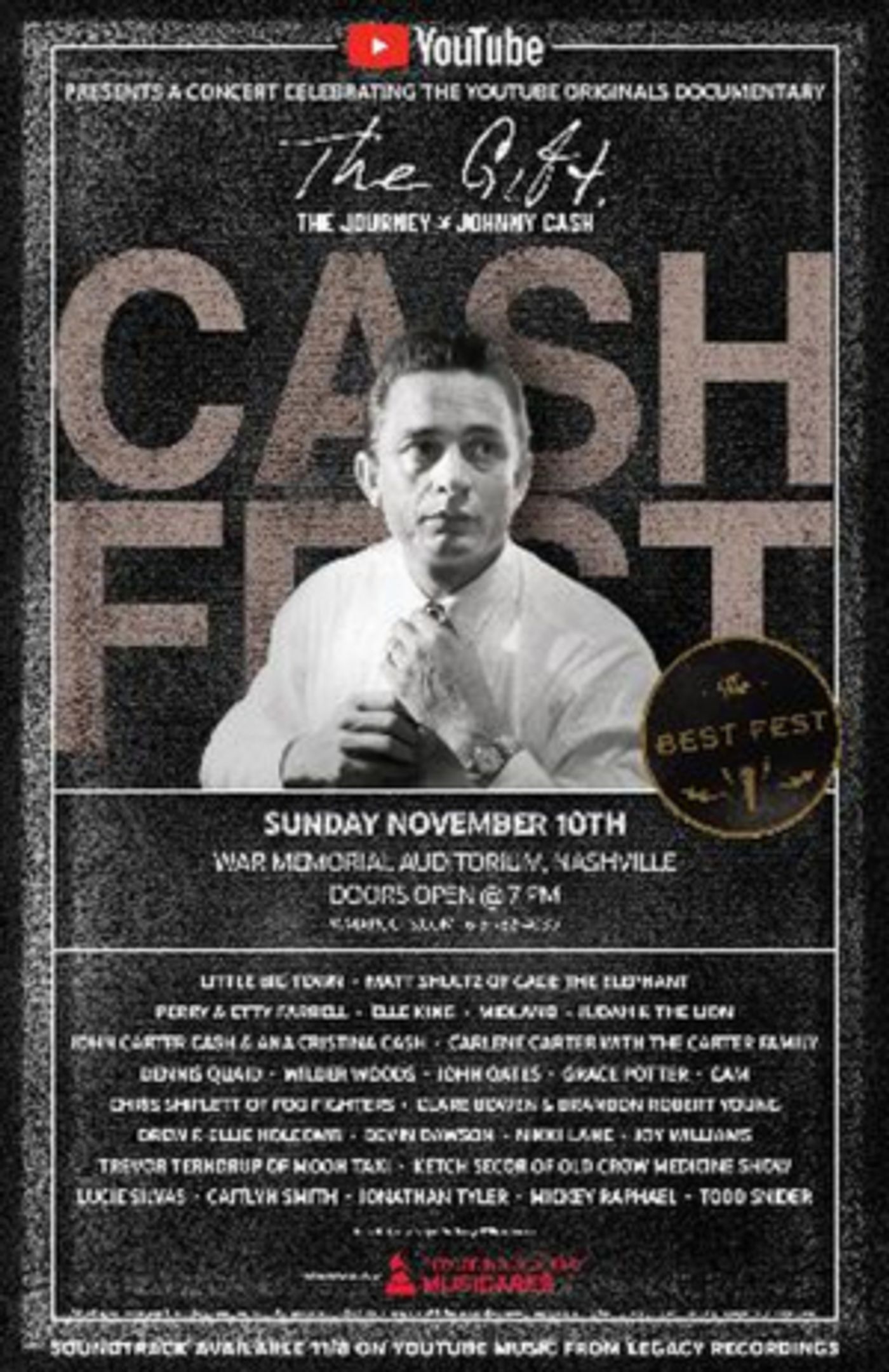 YouTube Announces First-Ever 'Cash Fest' Event In Nashville YouTube Announces First-Ever 'Cash Fest' Event In Nashville Image